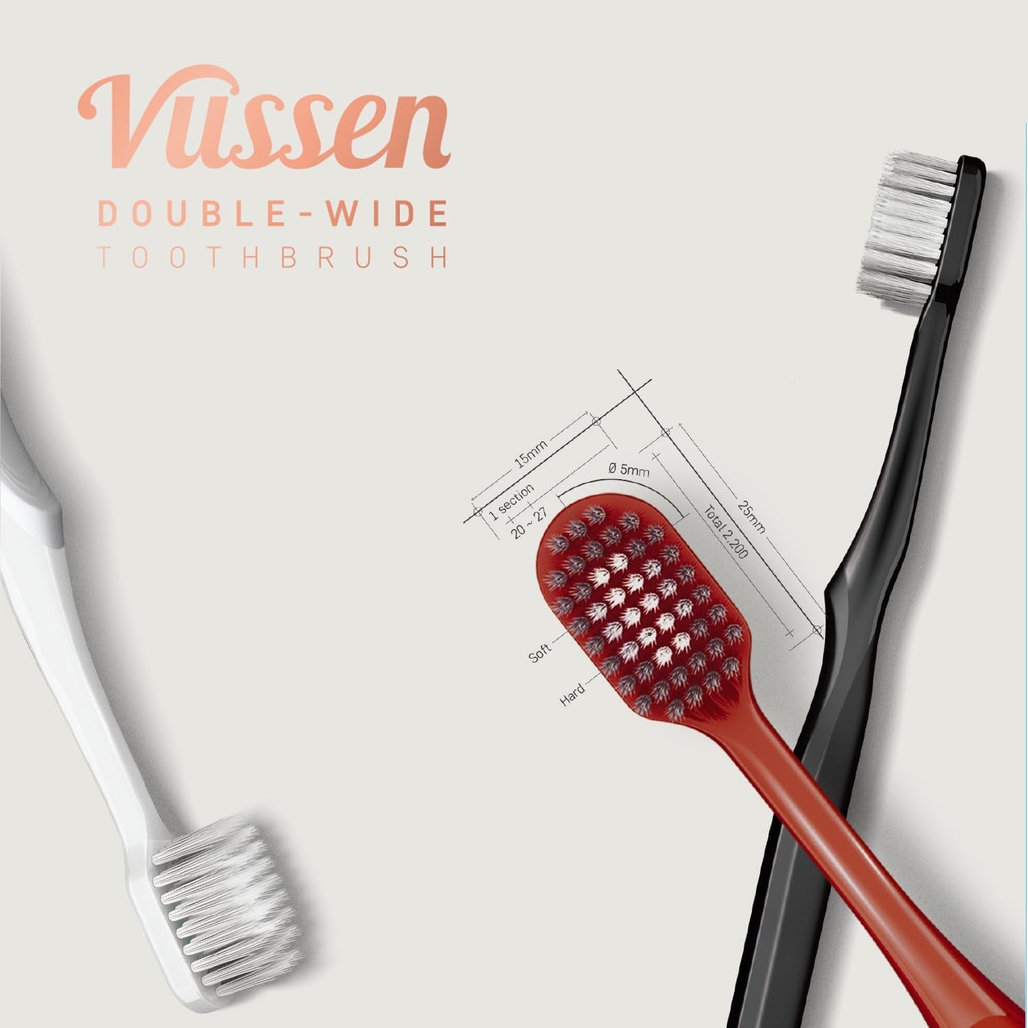 Double Wide Toothbrush with Cap (12pcs)