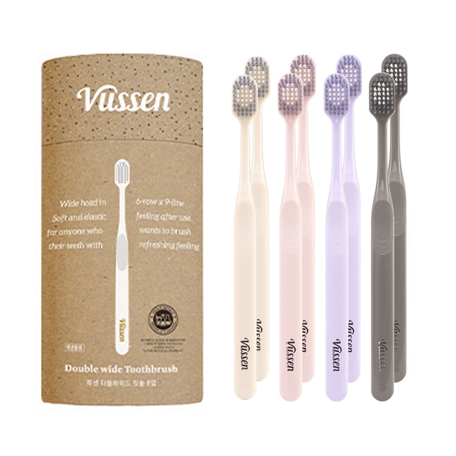 Double Wide Pastel Edition Toothbrush with Cap (8pcs/12pcs)